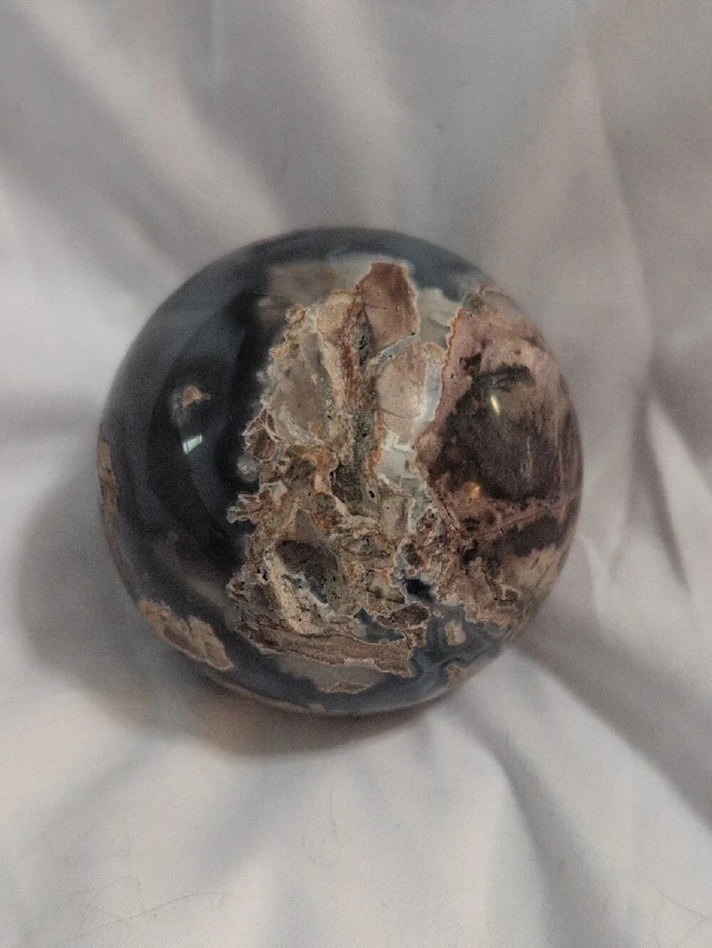Polished Blue and Brown Decorative Sphere/Agate